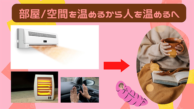 人を温めて節約・節電を